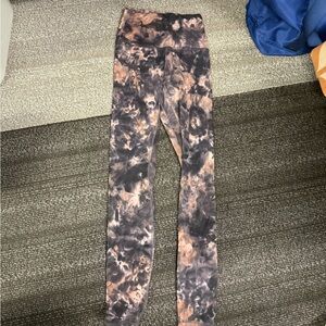 lululemon athletica Black and Brown Tie-Dye Leggings